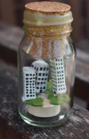 miniatures and message in a bottle